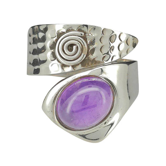 Amethyst Sterling Silver Adjustable Ring