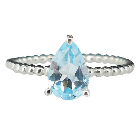 Faceted Blue Topaz Ring: 8