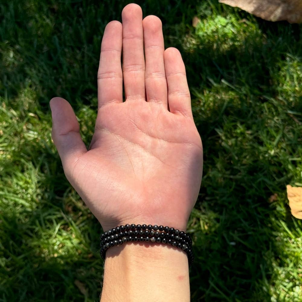 Black Onyx -Crystal Bracelet - 4mm