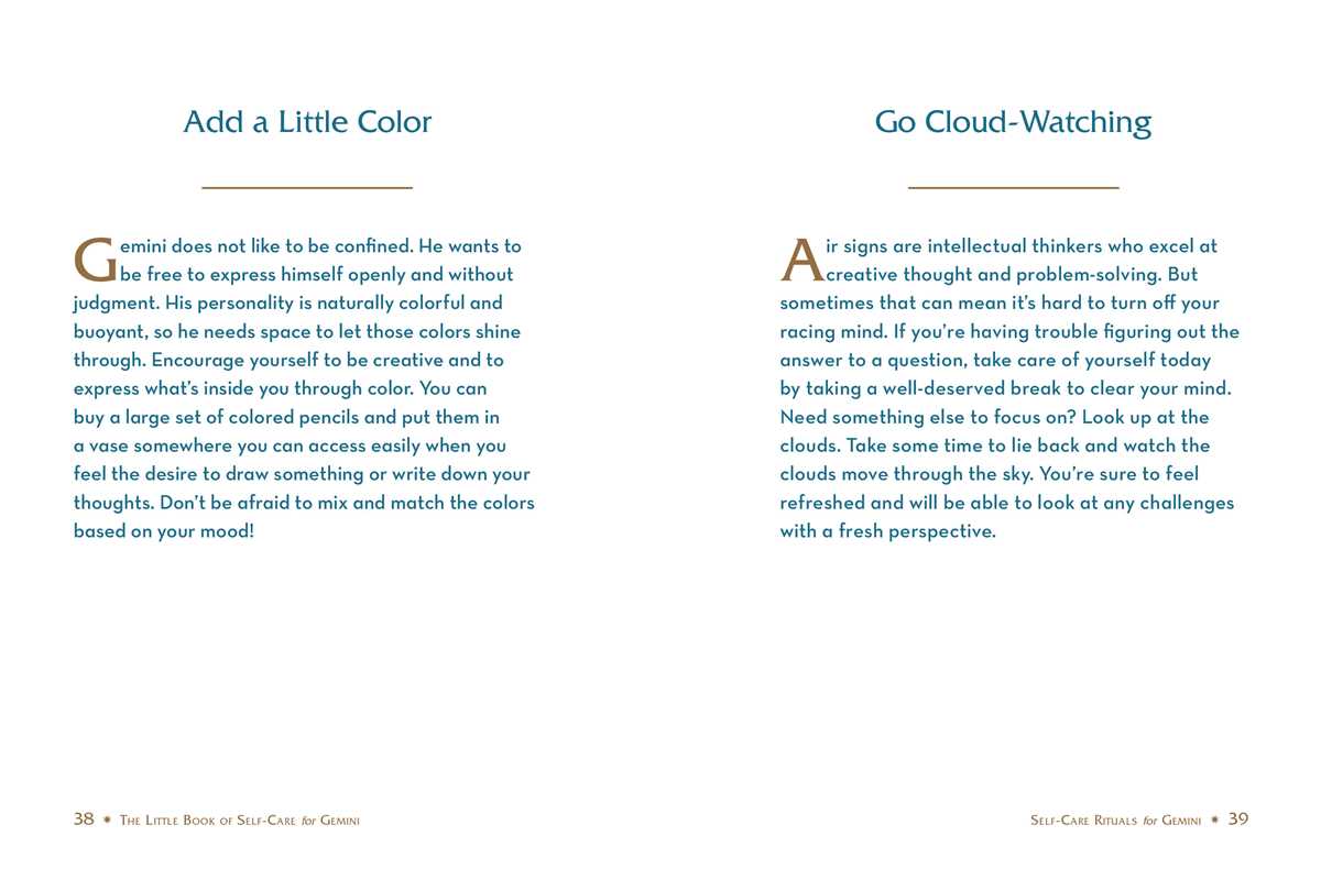 Little Book of Self-Care for Gemini by Constance   Stellas: Hardcover; 160 pages / English