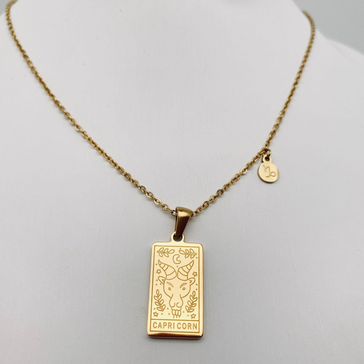 Libra:Golden Stainless Steel 12 Constellation Charm Necklace