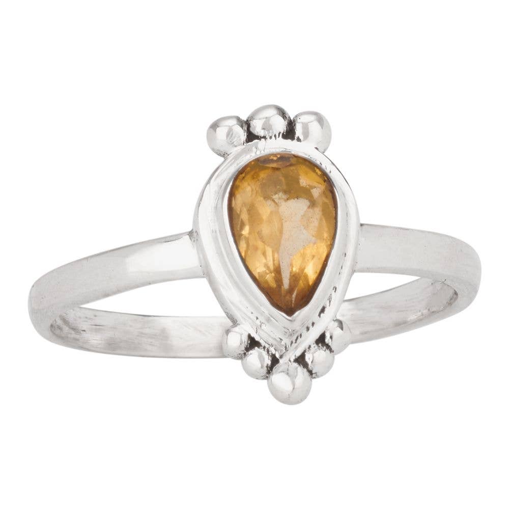 November Citrine Sterling Silver Ring: 8