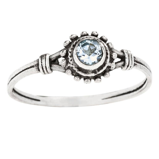 Sterling Silver Blue Topaz Ring: 9
