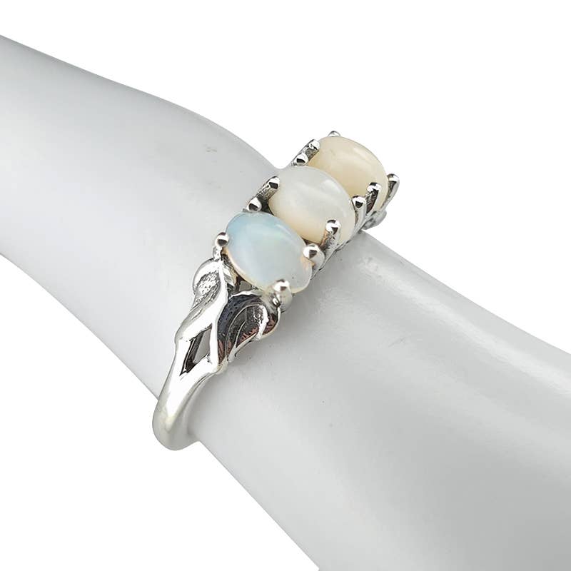Opal Sterling Silver Ring: 8