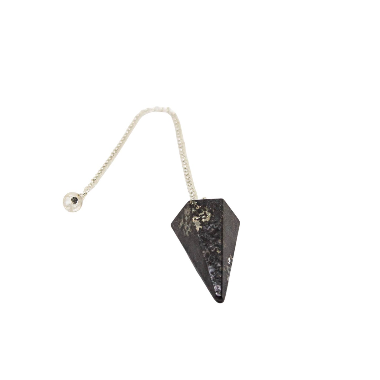 Nuummite Gemstone Pendulum Silver Color Chain