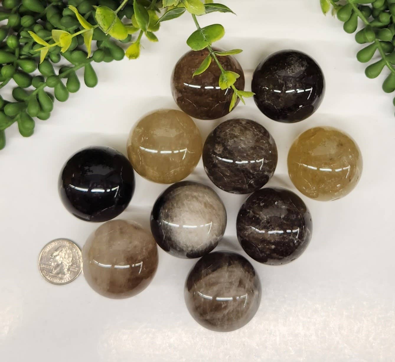 Smoky Quartz Gemstone Spheres - 40mm