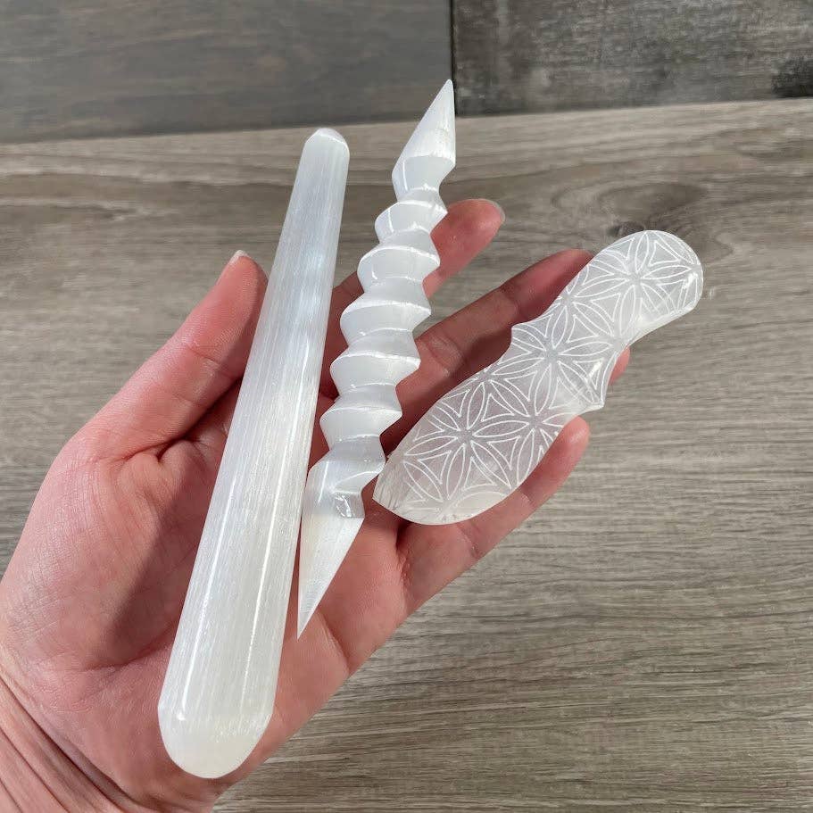 Selenite Polished Wands and Athame Blades -5.75 inches