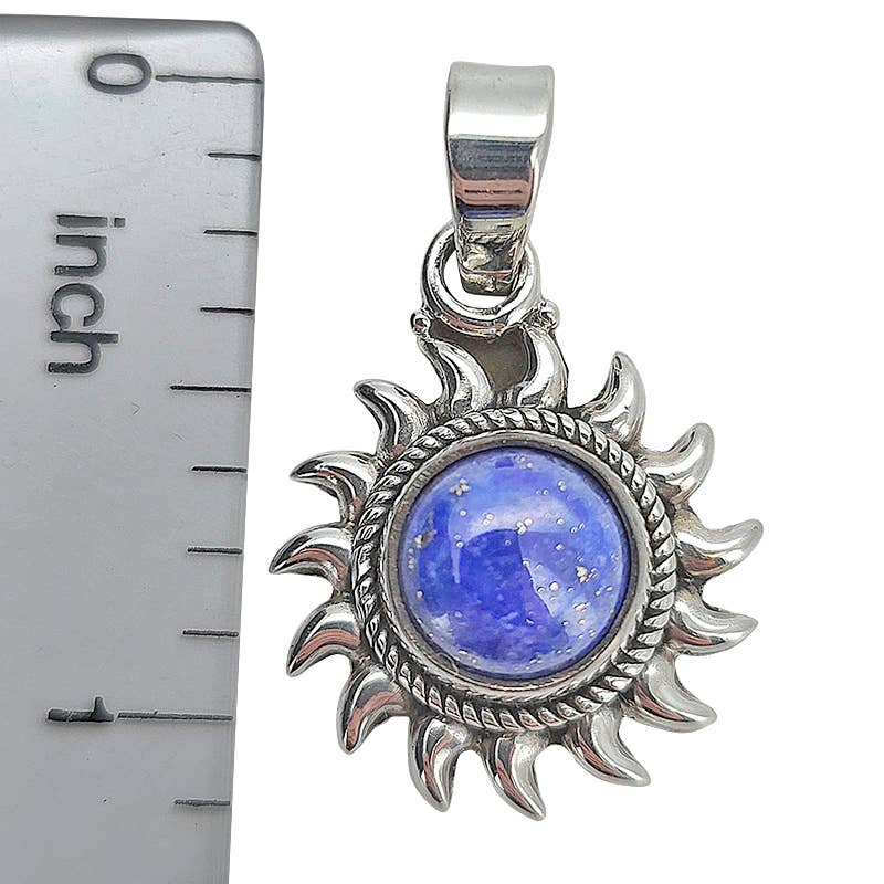 Lapis Sterling Silver Sun Pendant