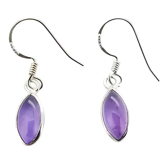 Amethyst Sterling Silver Dangle Earrings