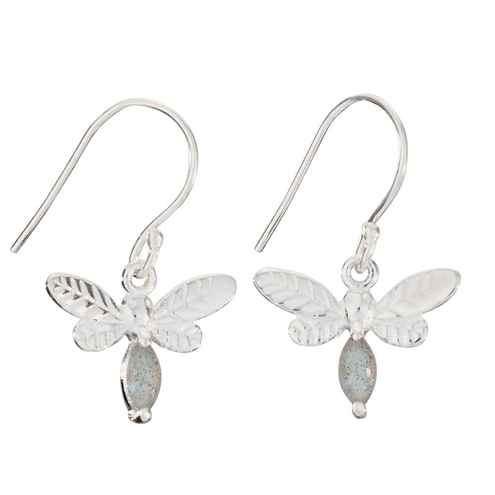 Labradorite Dragonfly Sterling Silver Earring