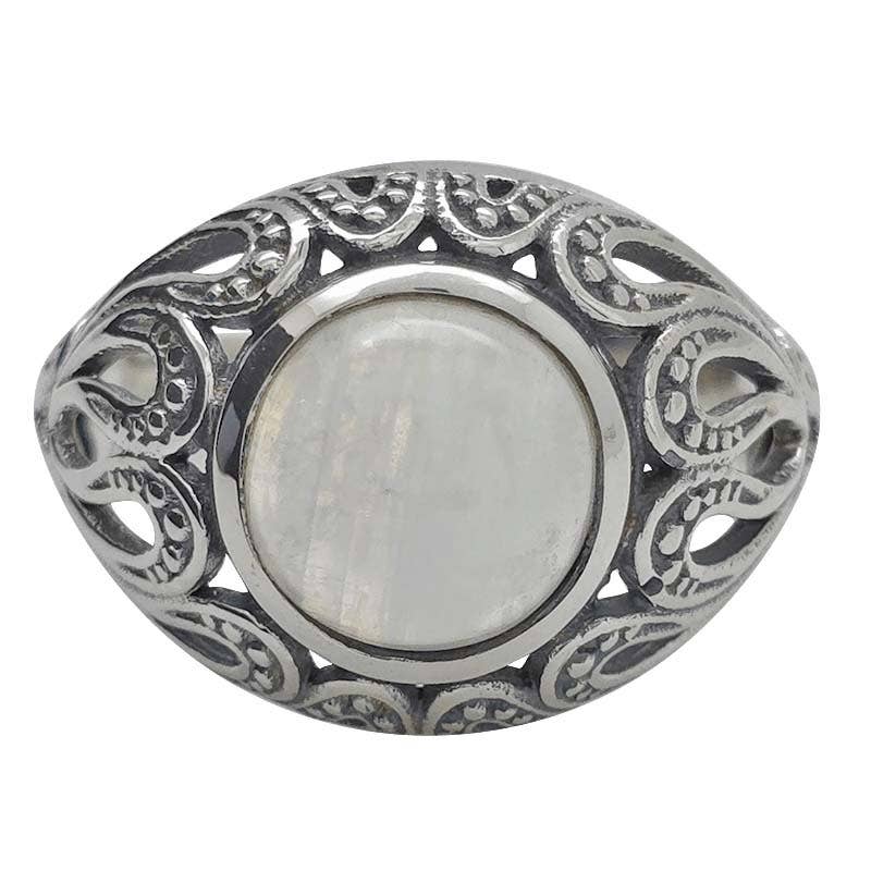 Moonstone Sterling Silver Ring: 8