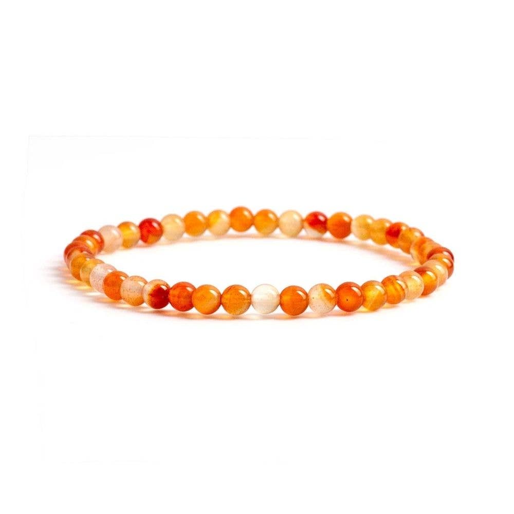 Carnelian -Crystal Bracelet - 4mm
