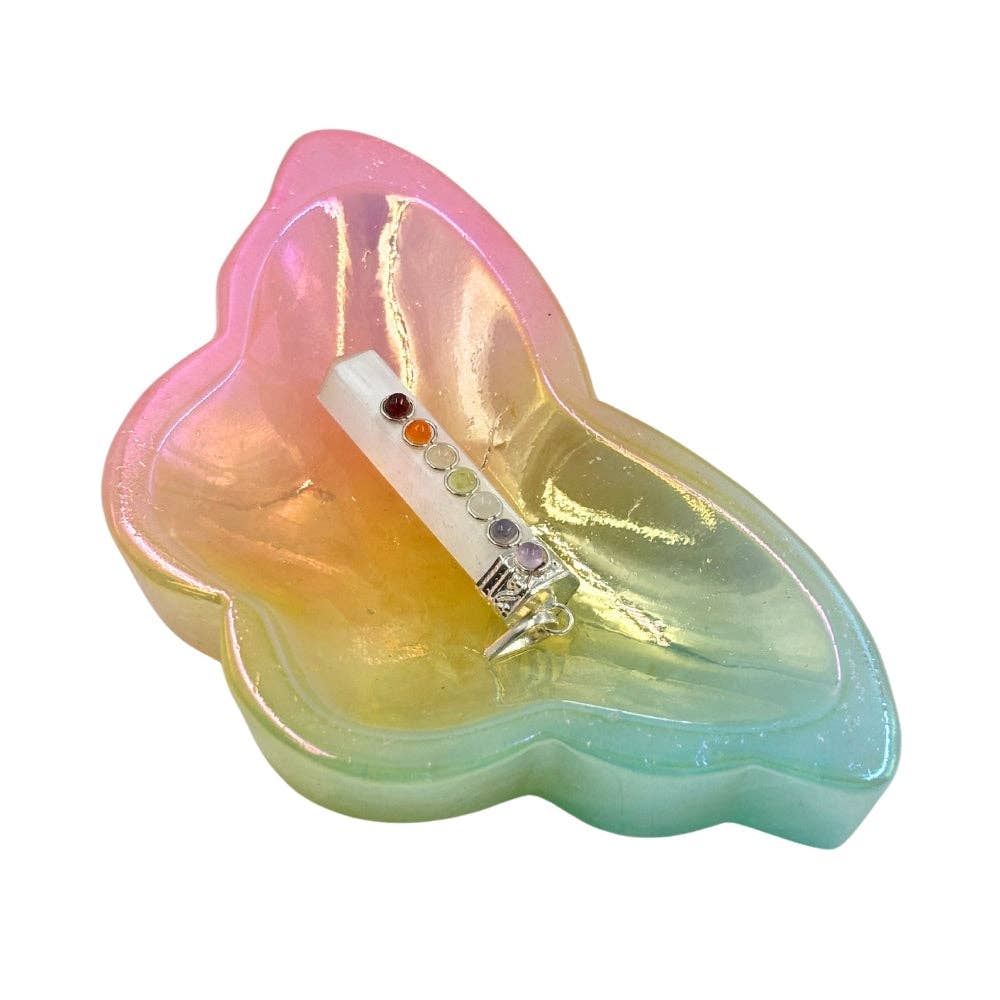 Butterfly -Aura Rainbow Quartz Trinket Dish