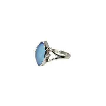 Blue Chalcedony Sterling Silver Ring