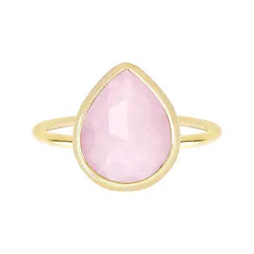 Rose Crystal Teardrop Ring - GF