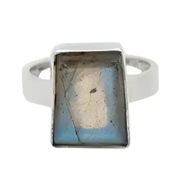 Labradorite Rectangle Sterling Silver Ring