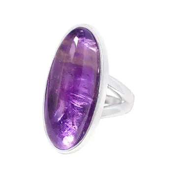 Amethyst Oval Cabochon Ring