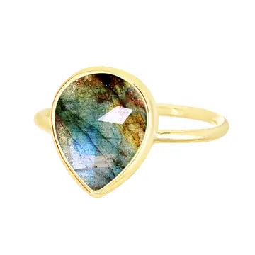 Labradorite Teardrop Ring - GF