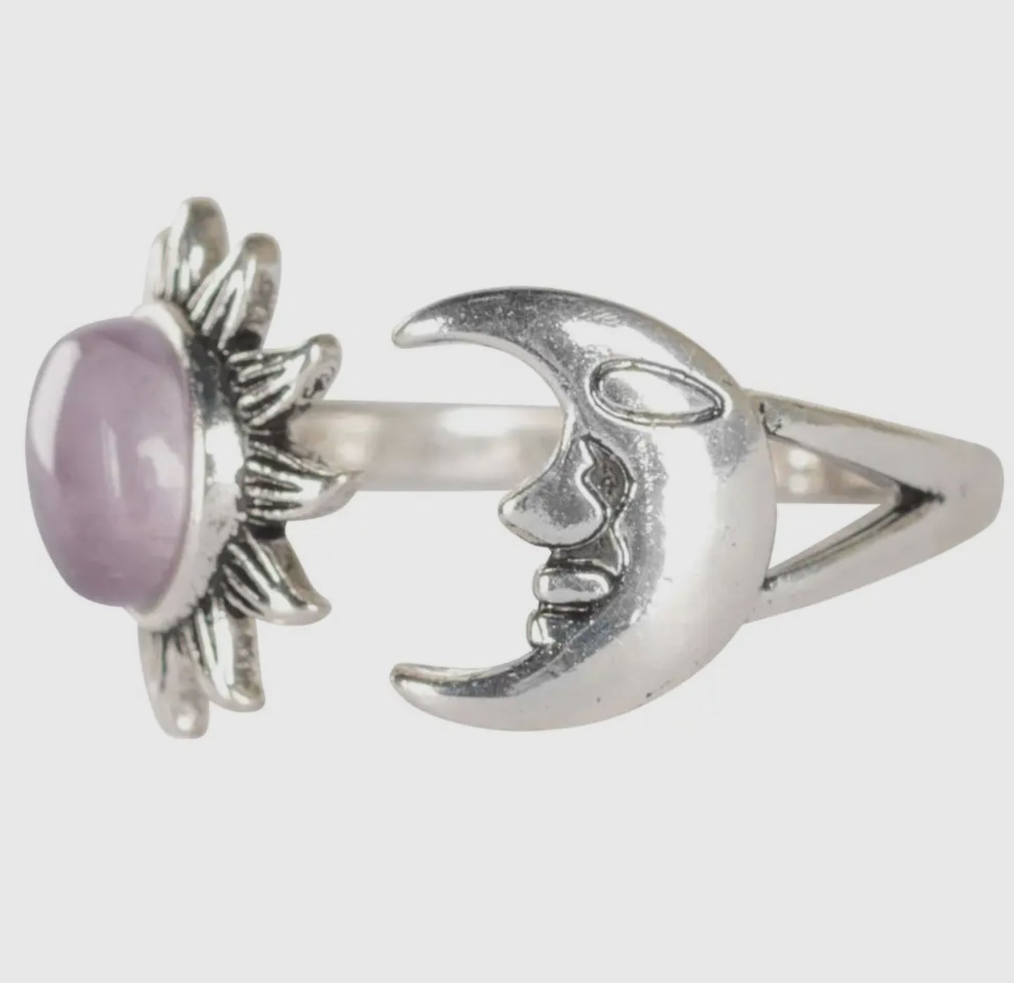 Sun & Moon Amethyst Adjustable Gemstone Ring