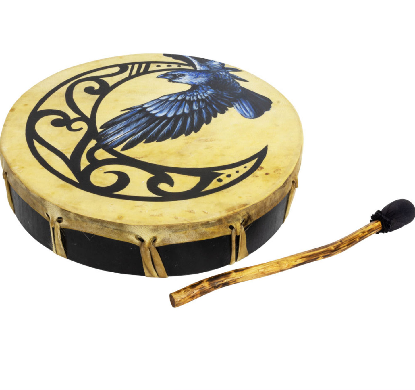 Ceremonial Drum- Moon & Raven