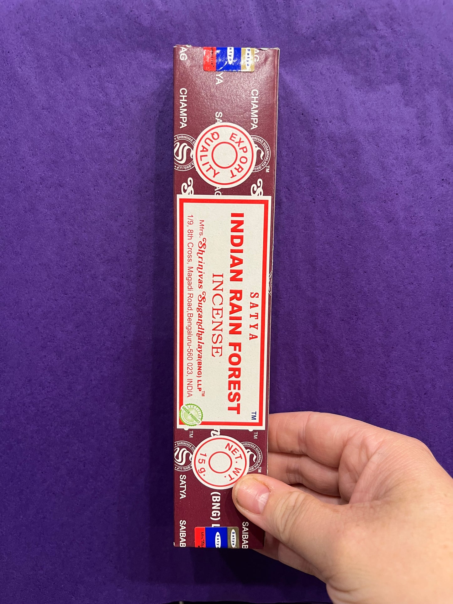 Indian Rain Forest Nag Champa Box