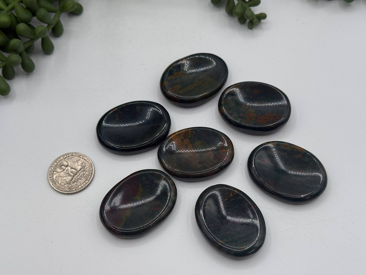 Bloodstone Worry Stones 40x30x8mm