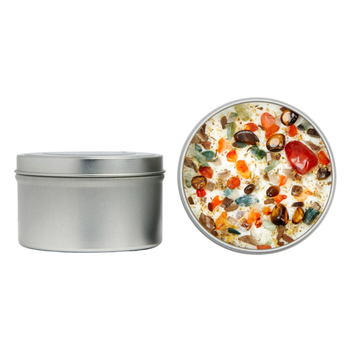 Fall Harvest Candles Herb & Crystal Candles - Autumn Candle: 8oz Round Tin