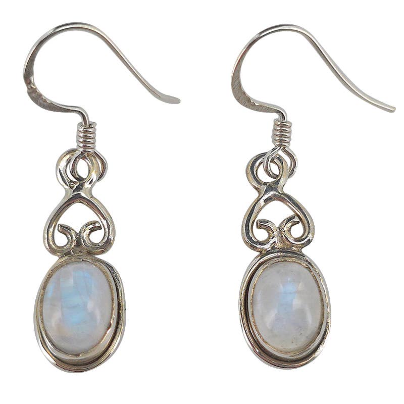 Moonstone Sterling Silver Dangle Earrings