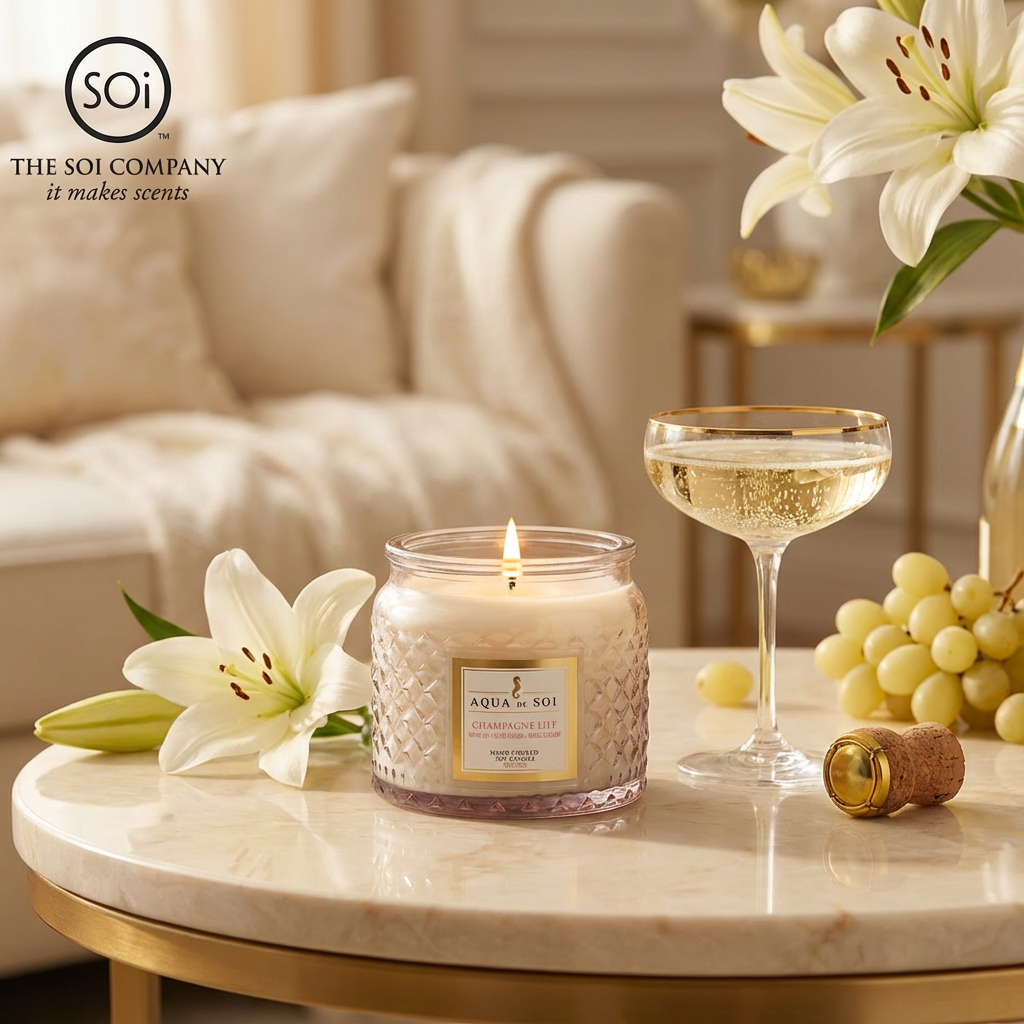 Champagne Lily Faceted Jar 11oz