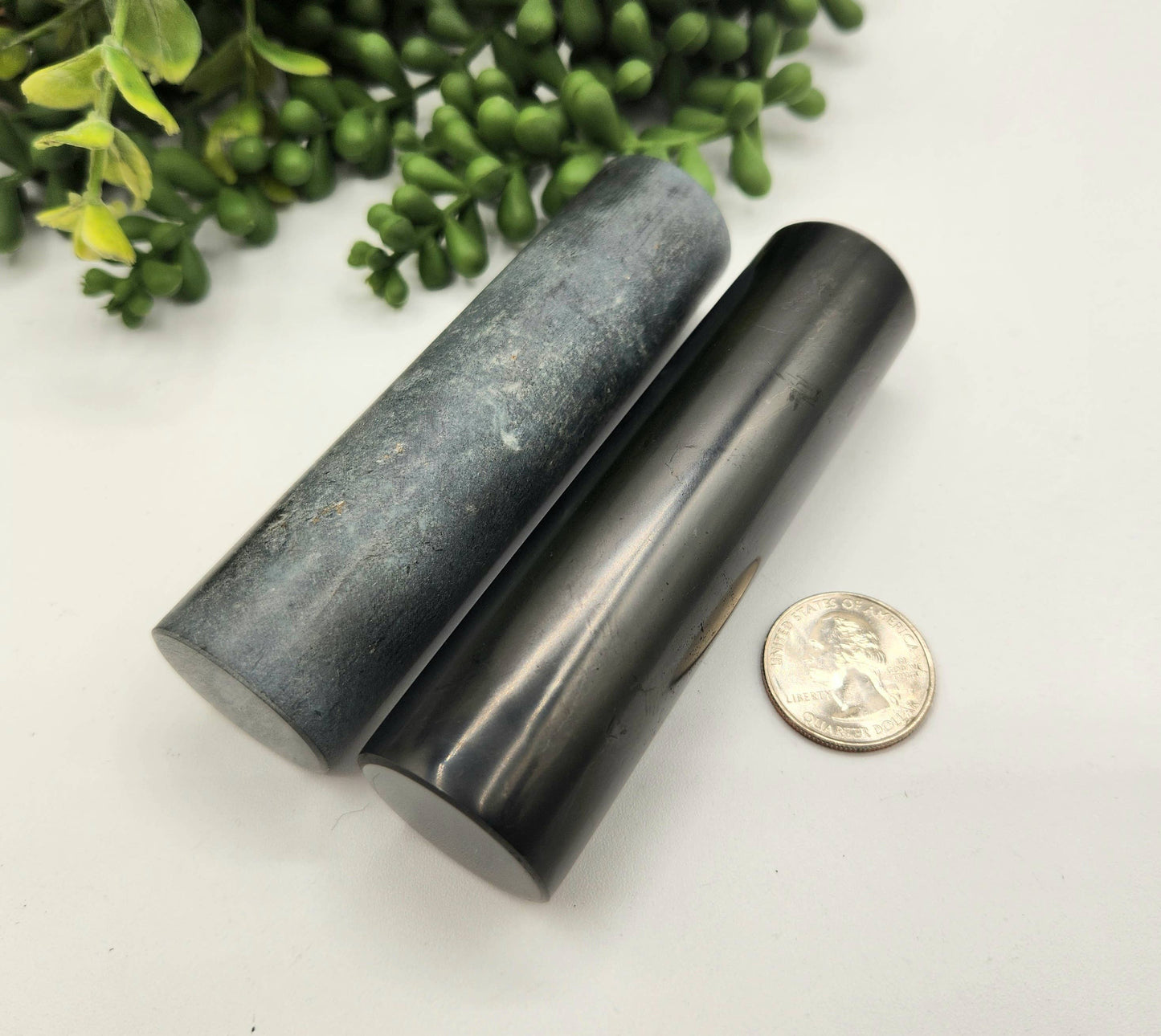 Shungite & Steatite Harmonizer Rods-EMF Protection (10x3cm)
