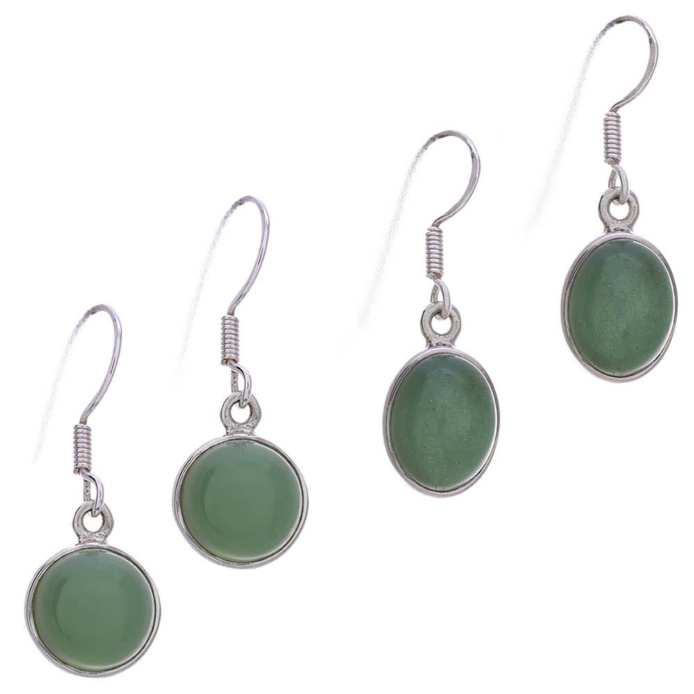 Assorted Green Chrysoprase Round & Oval Earrings