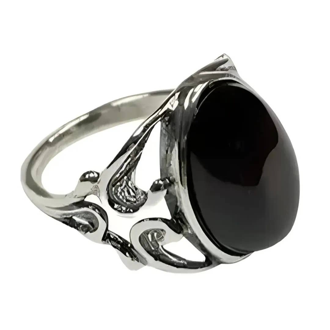 Cherry Amber Sterling Silver Ring : 8