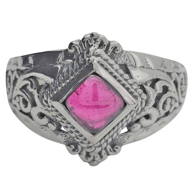 Garnet Sterling Silver Ring: 7
