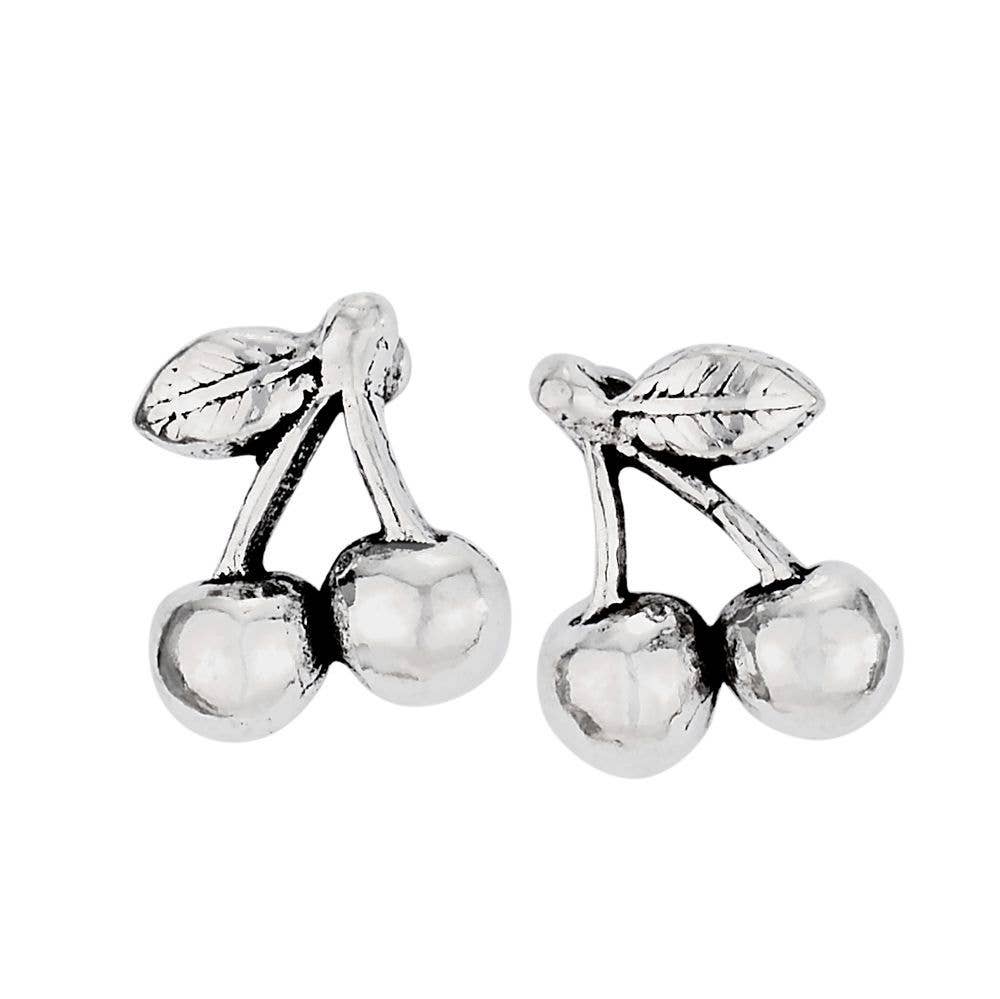 Cherry On Top Sterling Silver Studs: Sterling Silver / Casual