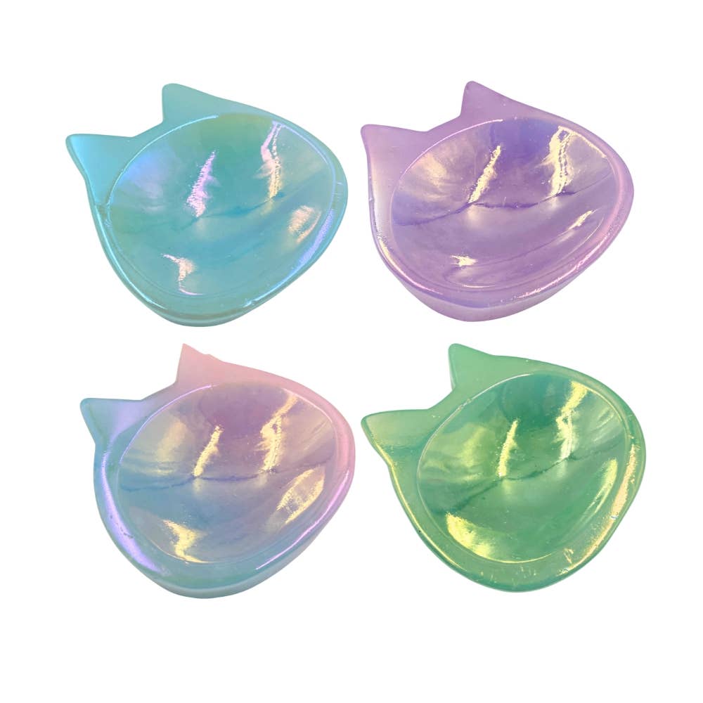 Aura Rainbow Quartz Trinket Dish, Cat