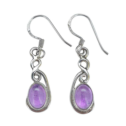 Amethyst Sterling Silver Dangle Earrings