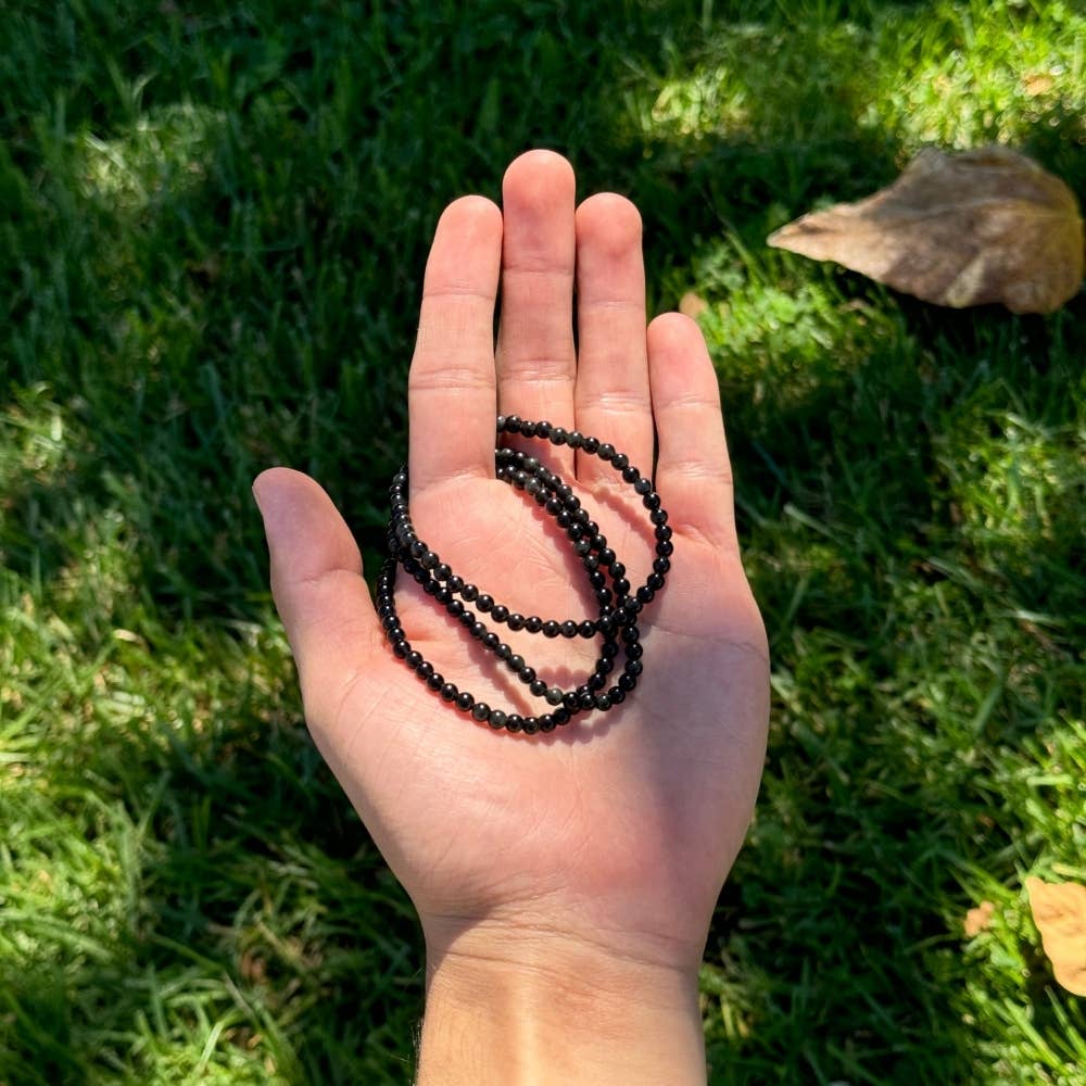 Black Onyx -Crystal Bracelet - 4mm