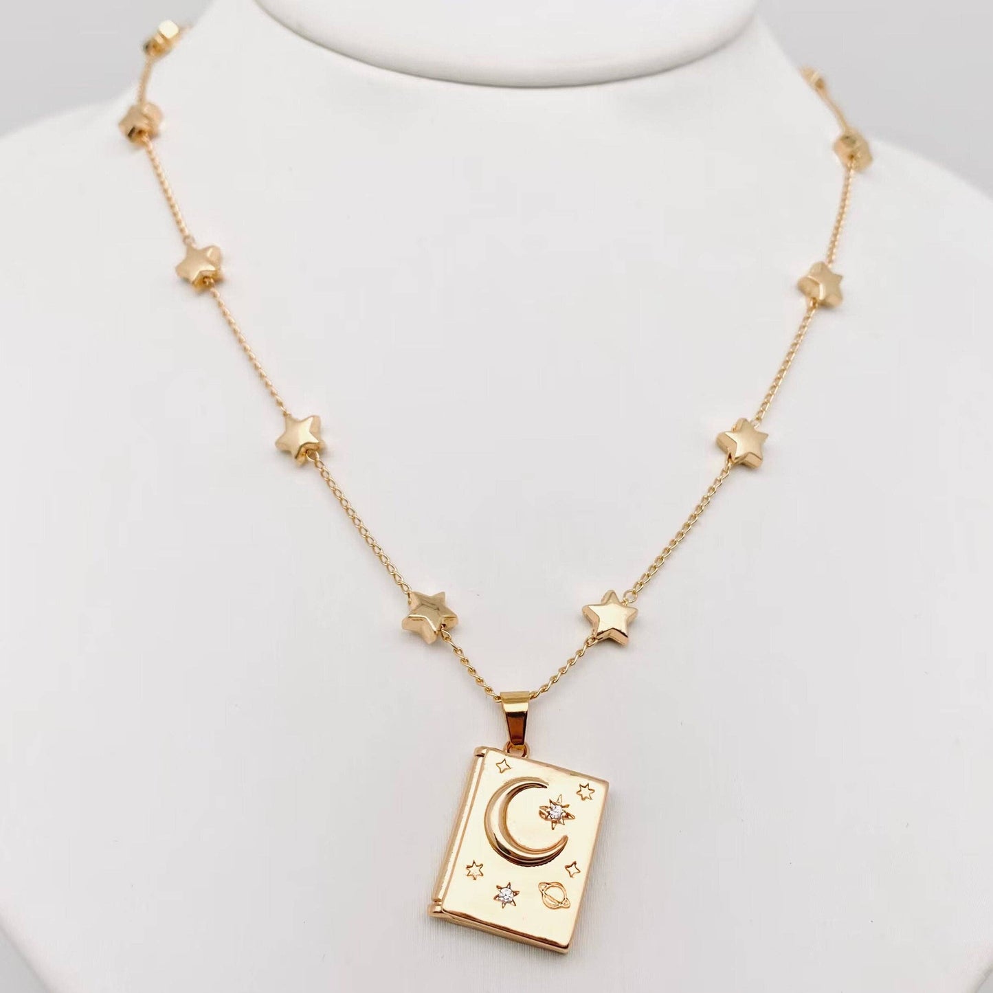 "You're My Soulmate" Star Moon Album Pendant Necklace - MS