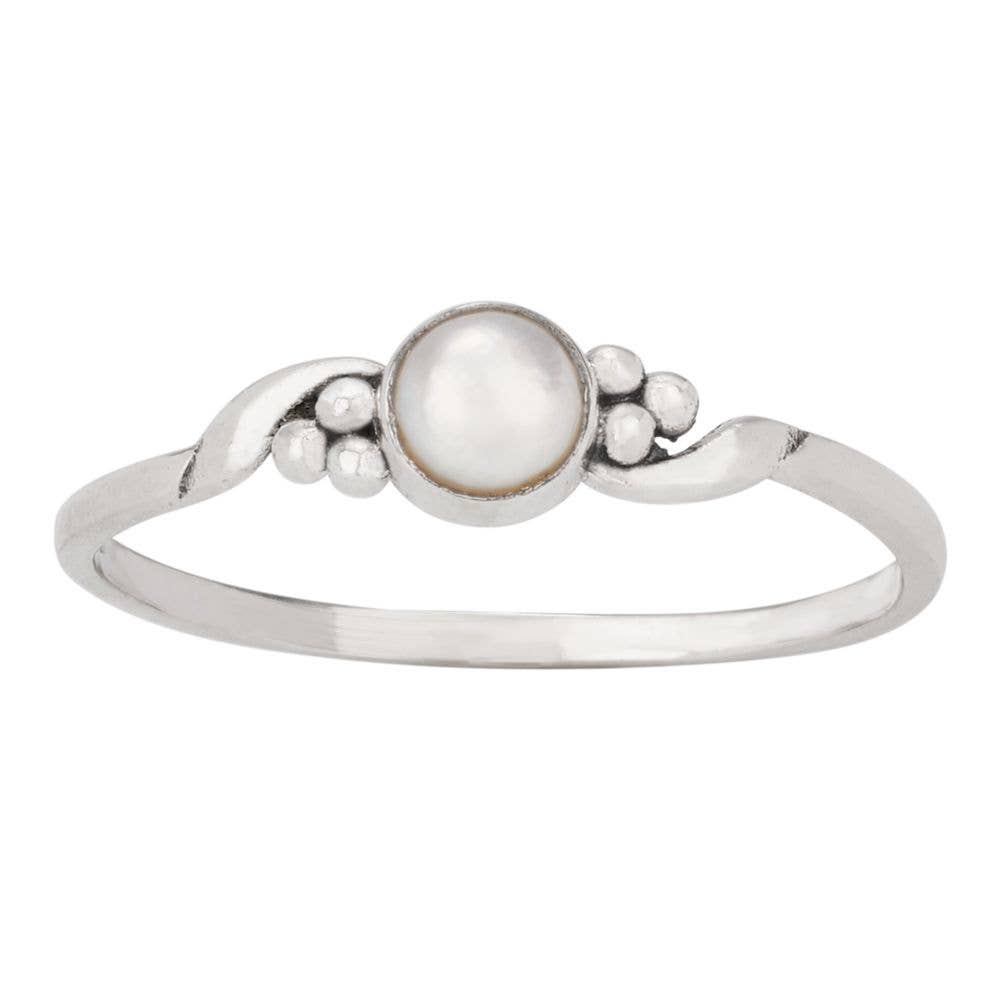 Sweet June Pearl Sterling Silver Birthstone Ring: 8