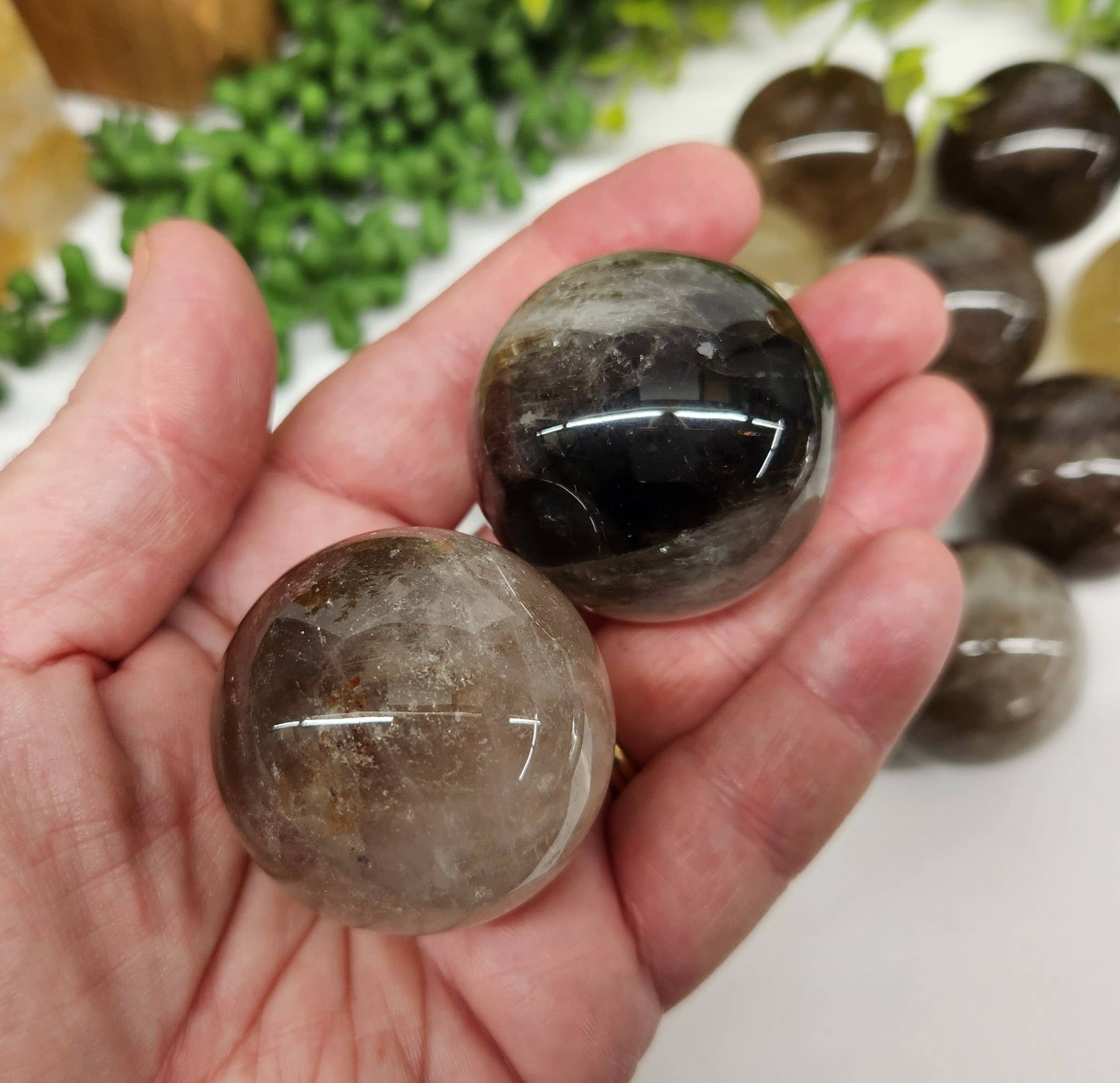 Smoky Quartz Gemstone Spheres - 40mm
