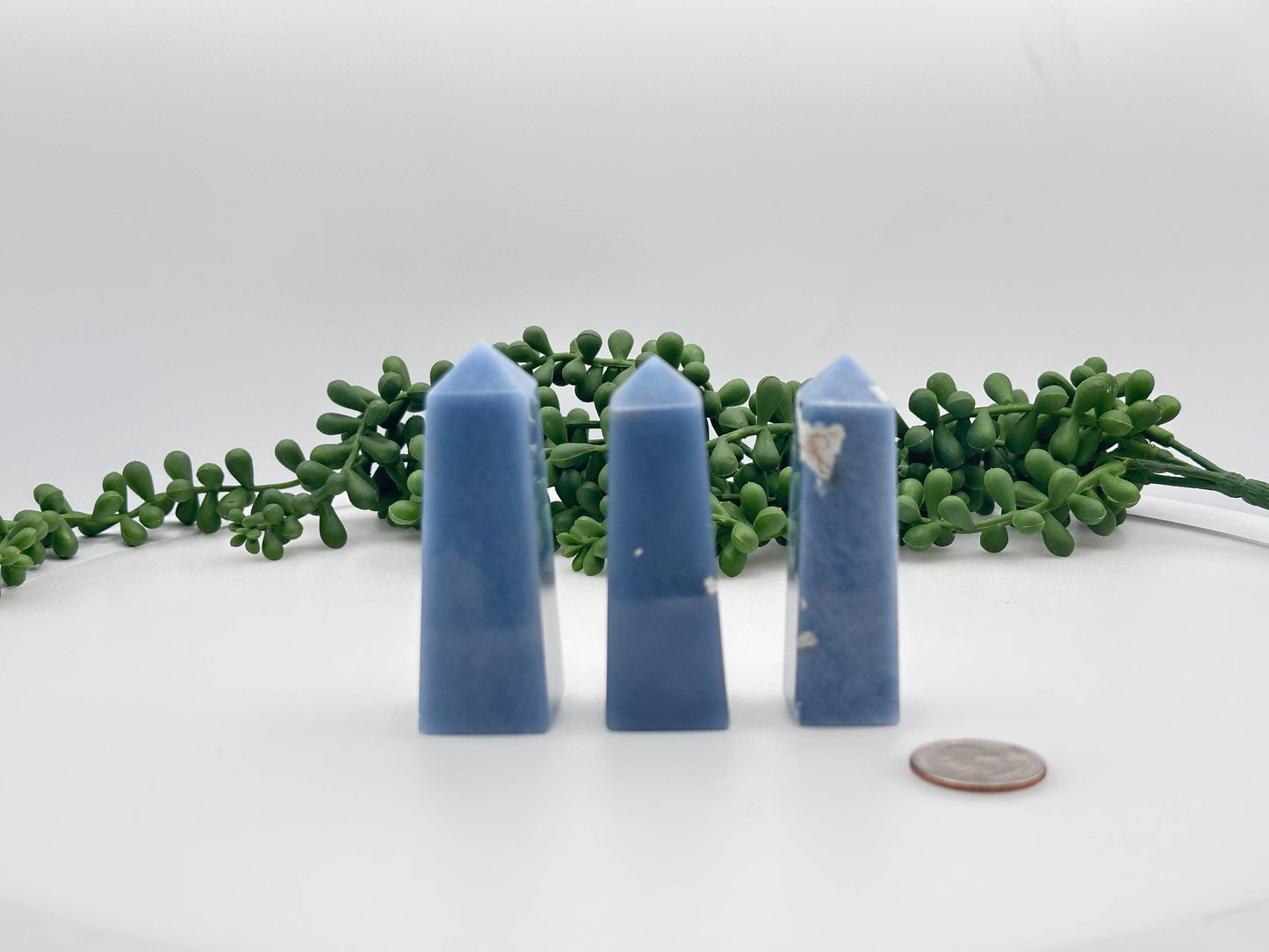 Angelite Gemstone Tower Obelisk