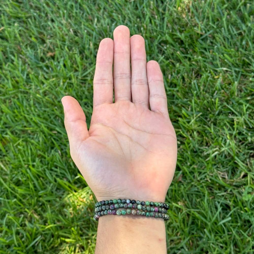 Ruby Zoisite -Crystal Bracelet - 4mm