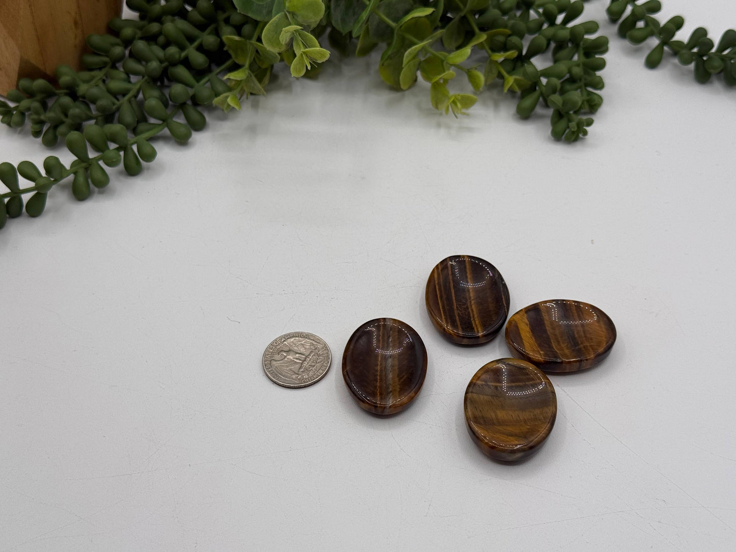 Yellow Tiger Eye Intention Stones 40x30x8mm