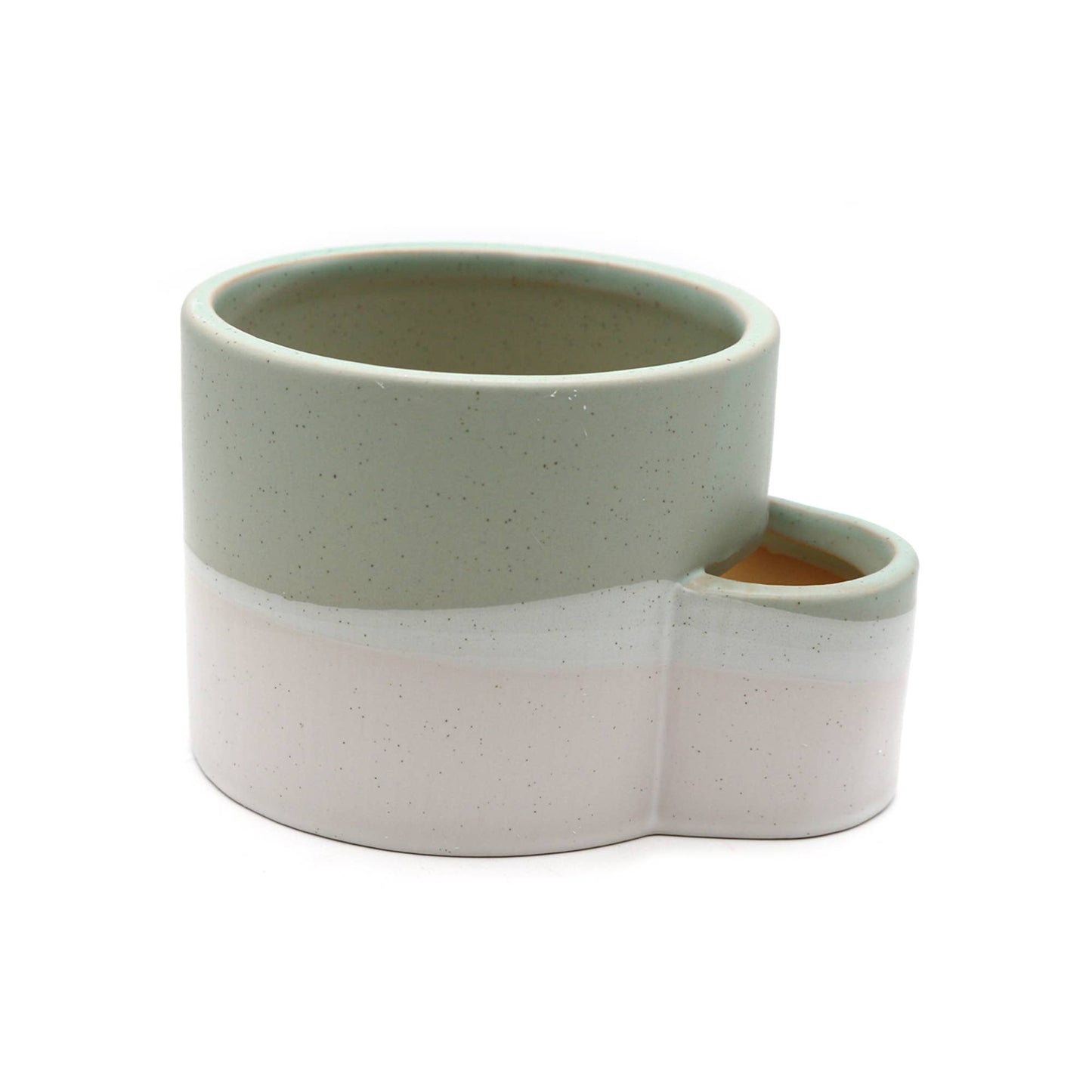 Ceramic Burner w/ Match Slot - White & Green