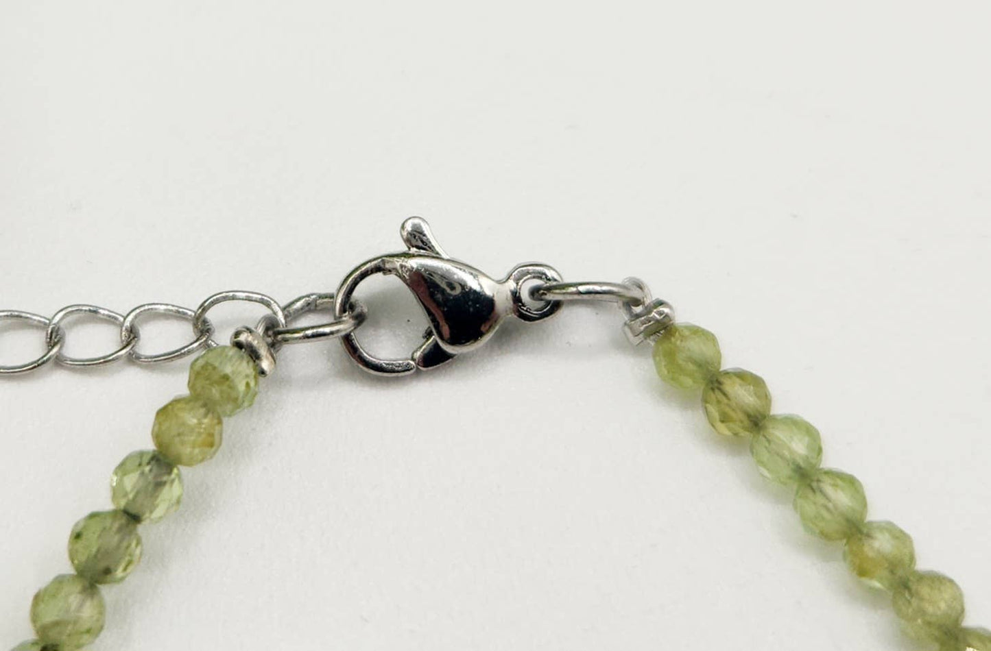 Peridot Bracelet Faceted 3MM w/Silver Color Clasp