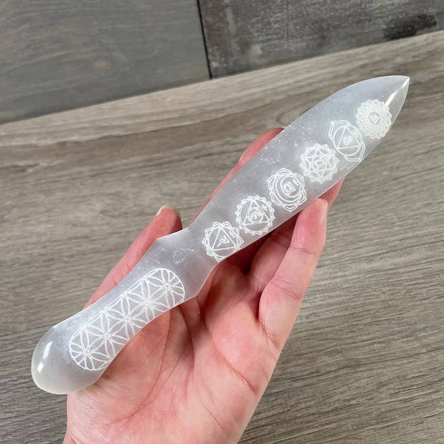 Selenite Polished Wands and Athame Blades -5.75 inches
