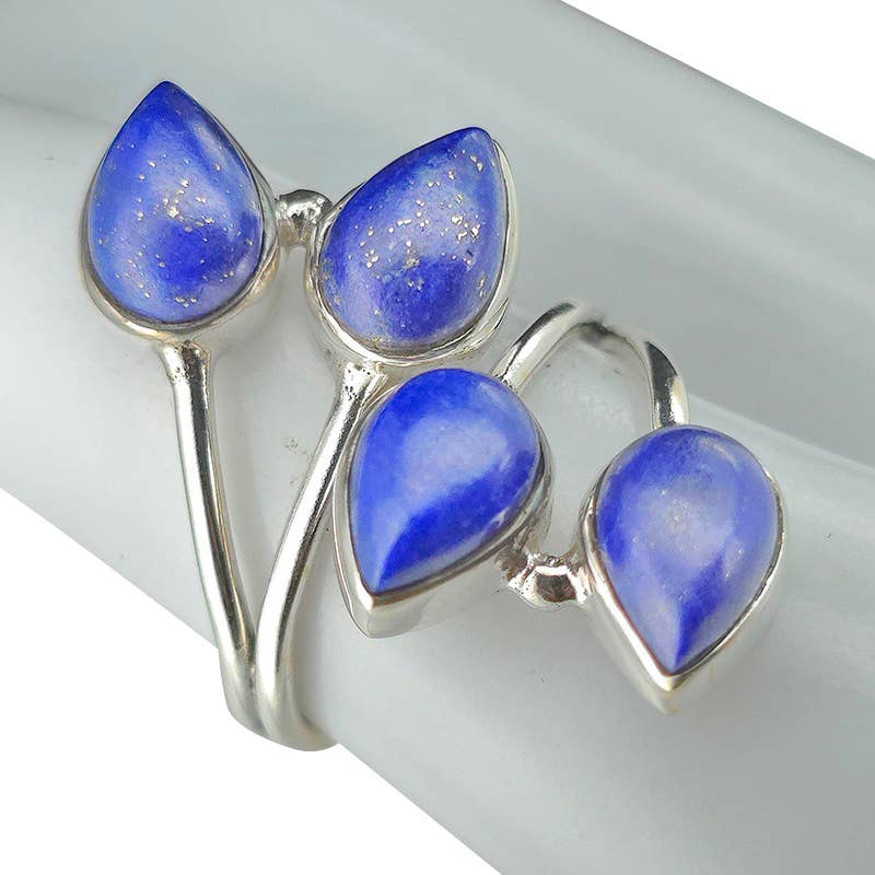 Multi Stone Lapis Adjustable Ring