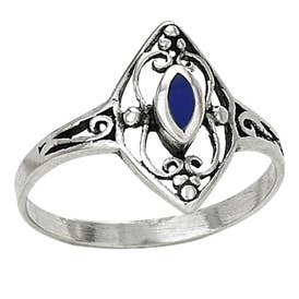 Get What You Need Open Lapis Sterling Silver Ring: 8