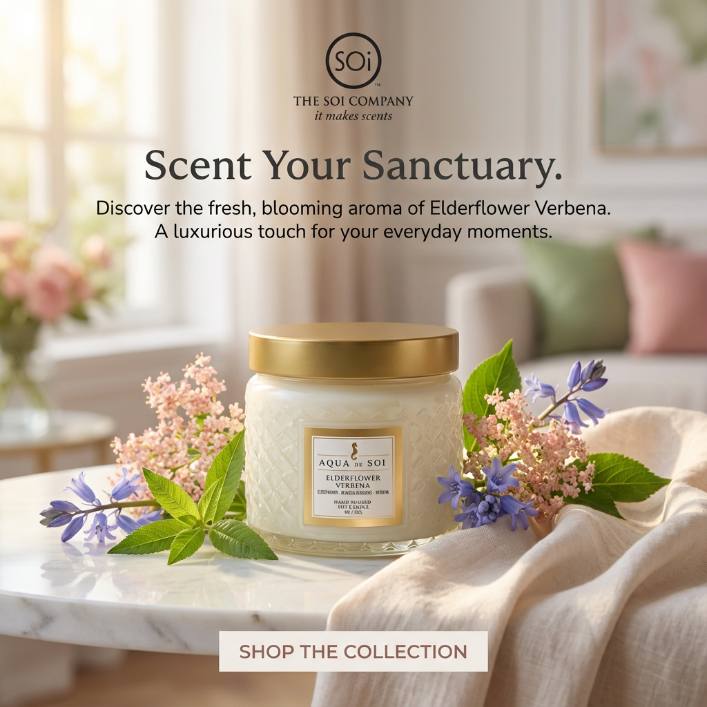 Elderflower Verbena Faceted Jar 11oz