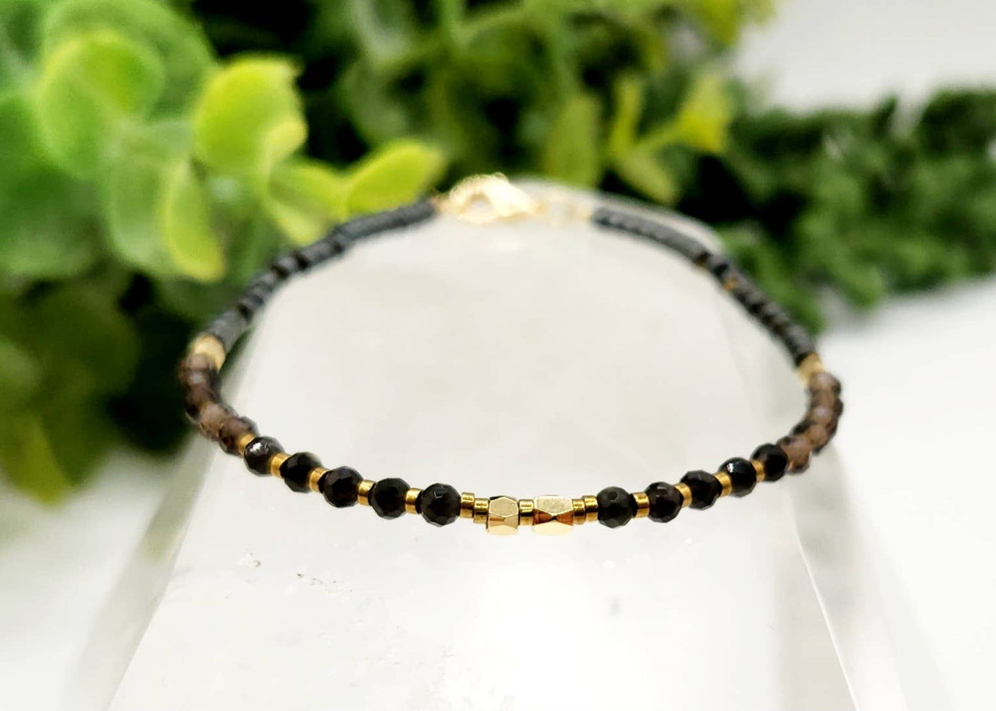 Obsidian/Smoky Quartz/Hematite Bracelet